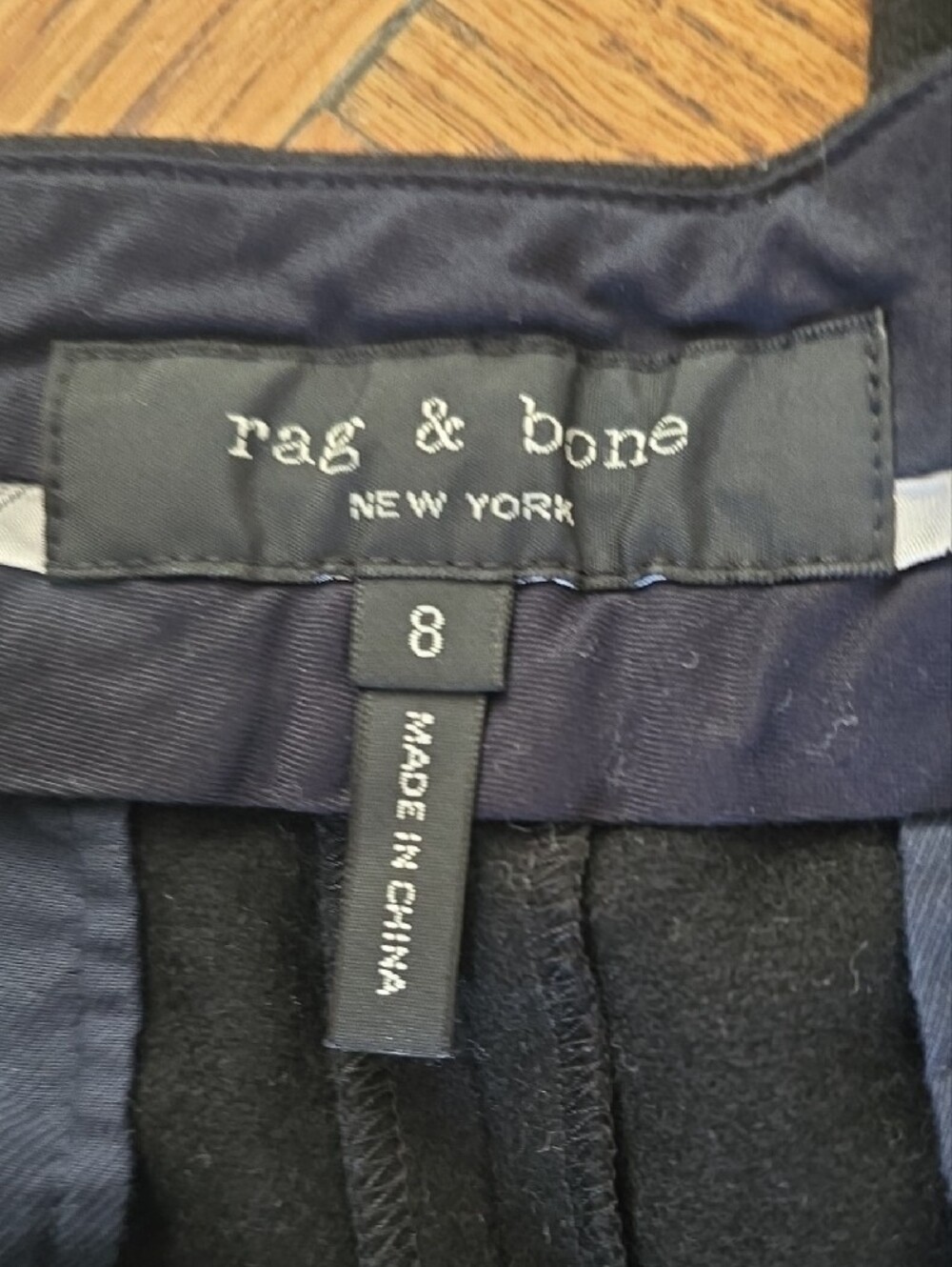 Rag & bone Black High-Waist Straight Trousers